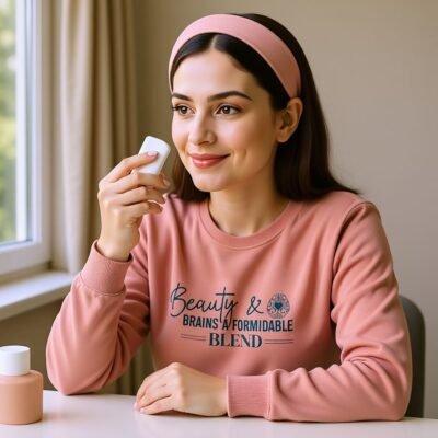 Beauty & brains a formidable blend-Brains & Beauty Crop Sweatshirt