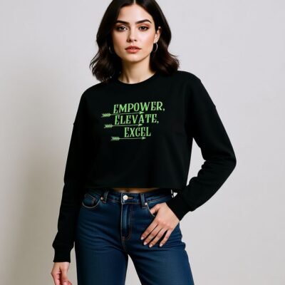 Empower, Elevate, Excel Crop Sweatshirt