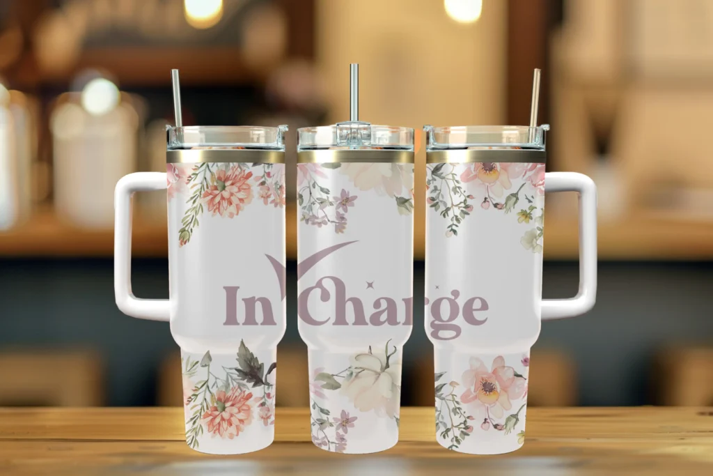In Charge 40oz Travel Mug With Handle and Straw