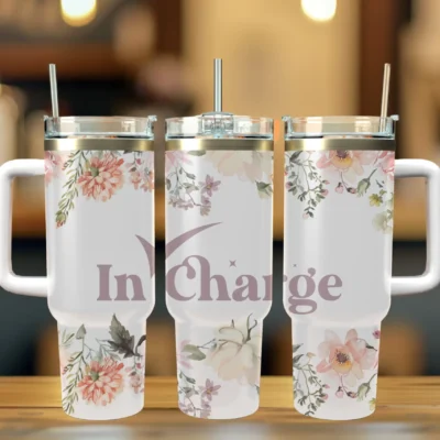 In Charge 40oz Travel Mug With Handle and Straw