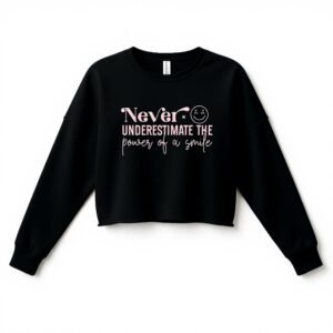 Never underestimate the power of a smile-Disarming Charm Crop Sweatshirt