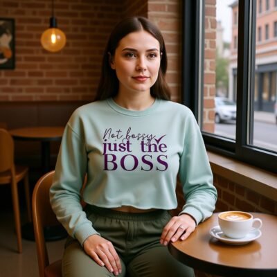 Not bossy just the boss-In Charge Crop Sweatshirt