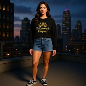 She Commands Respect Crop Sweatshirt