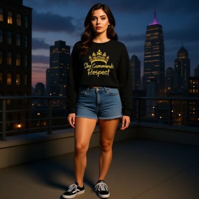 She Commands Respect Crop Sweatshirt