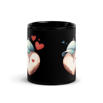 3D Sunflowers pattern Black Glossy Mug