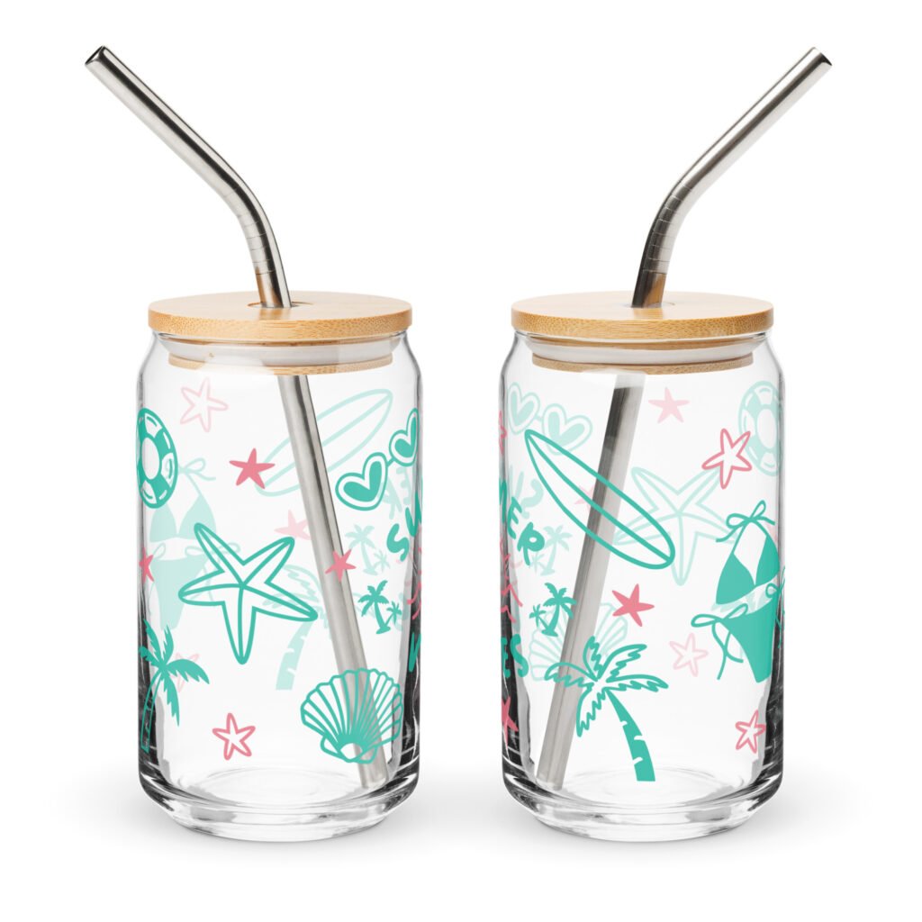 Printed Can-shaped glass, 16oz Coffee Cup