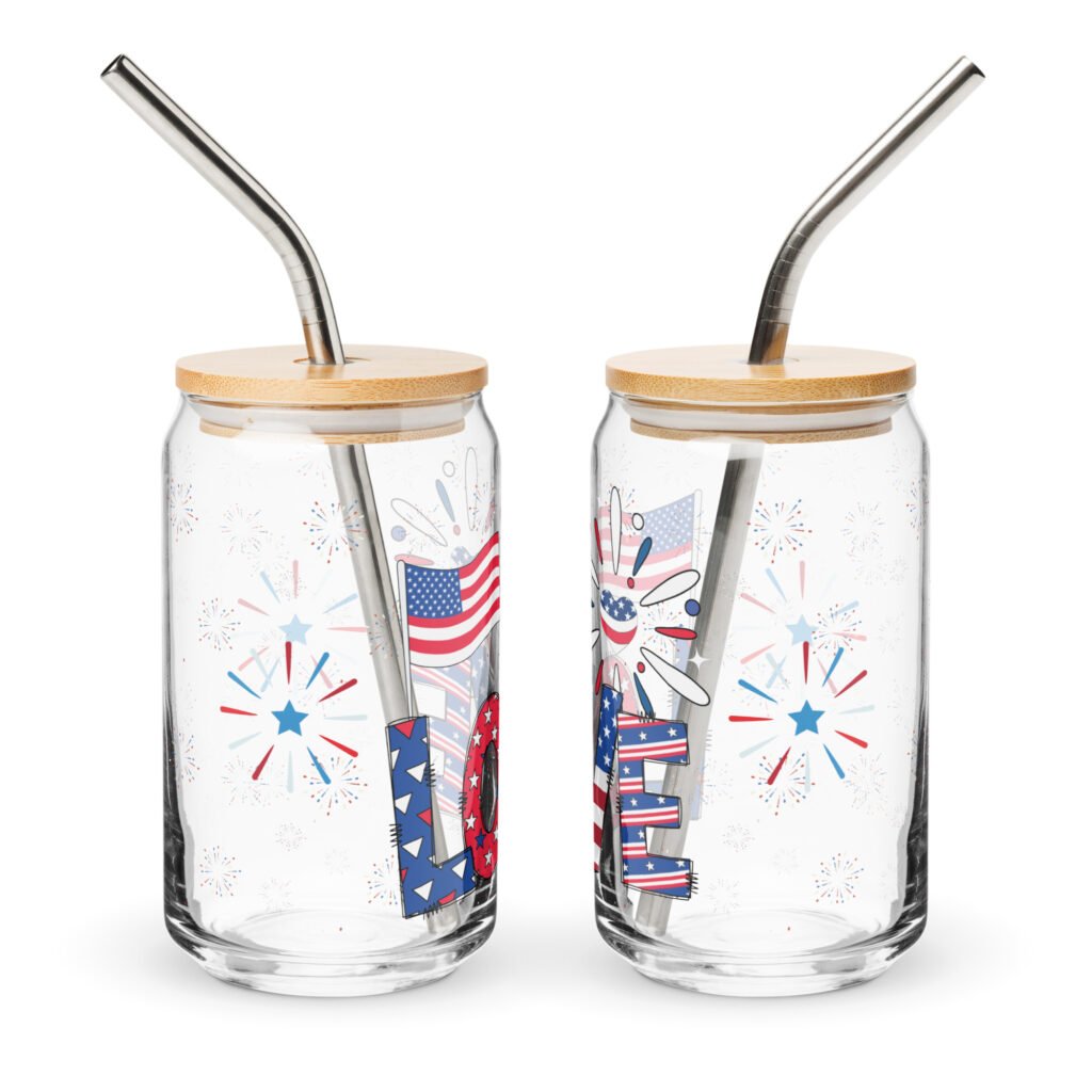 Glass Can Soda Cup with Lid and Straw: Buy Eagle’s Soar Celebration 16oz Can-shaped glass
