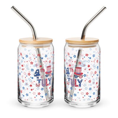 USA themed gifts, American Spirit: 4th of July Jubilee Can-shaped glass