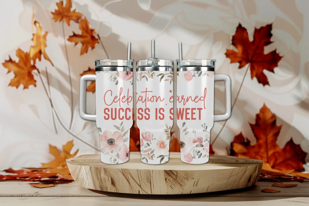 Celebration earned success is sweet 40oz Travel Mug With Handle and Straw