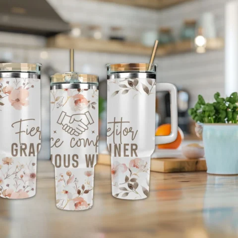 Fierce competitor gracious winner 40oz Travel Mug With Handle and Straw