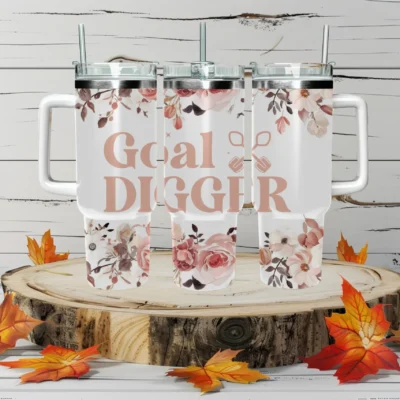 Goal Digger 40oz Travel Mug With Handle and Straw