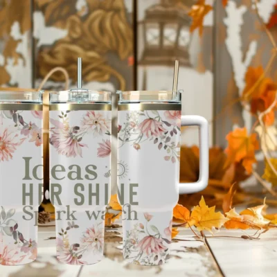 Ideas spark watch her shine 40oz Travel Mug With Handle and Straw