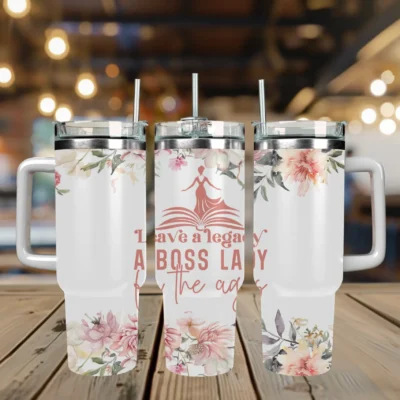 Leave a legacy a boss lady for the ages 40oz Travel Mug With Handle and Straw