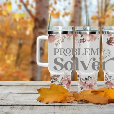 Problem Solver 40oz Travel Mug With Handle and Straw