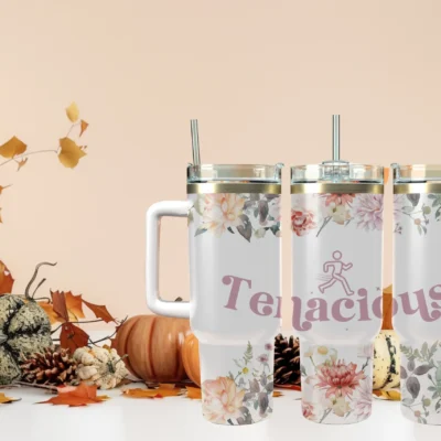 Tenacious 40oz Travel Mug With Handle and Straw