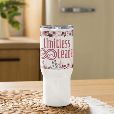 Limitless Leader 25oz Travel mug with a handle