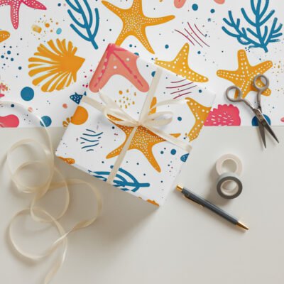 Coral Garden Bliss Wrapping paper sheets