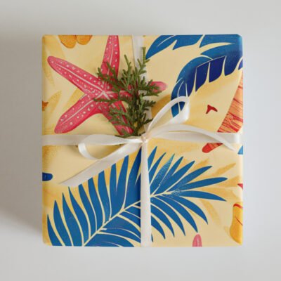 Yellow Tropical Bliss Wrapping paper sheets