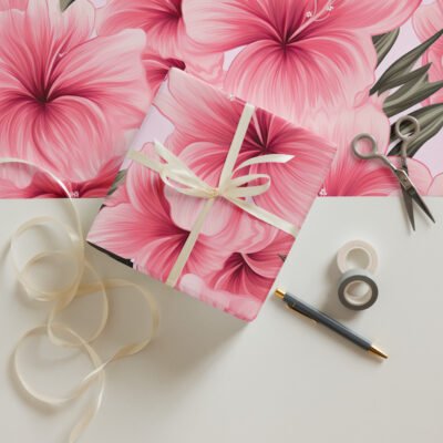 Exotic Hibiscus Garden Wrapping paper sheets