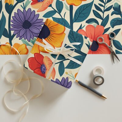 Floral and Leafy Harmony Wrapping paper sheets