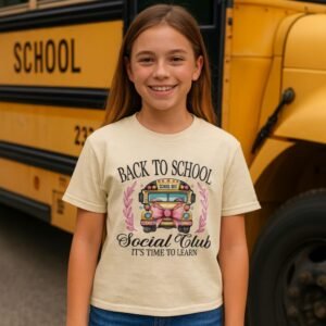 Back To School Bus Social Club It's Time To Learn Youth classic tee
