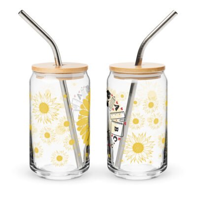 Custom 16oz glass, Can shaped glass with lid and straw-Sip Smart
