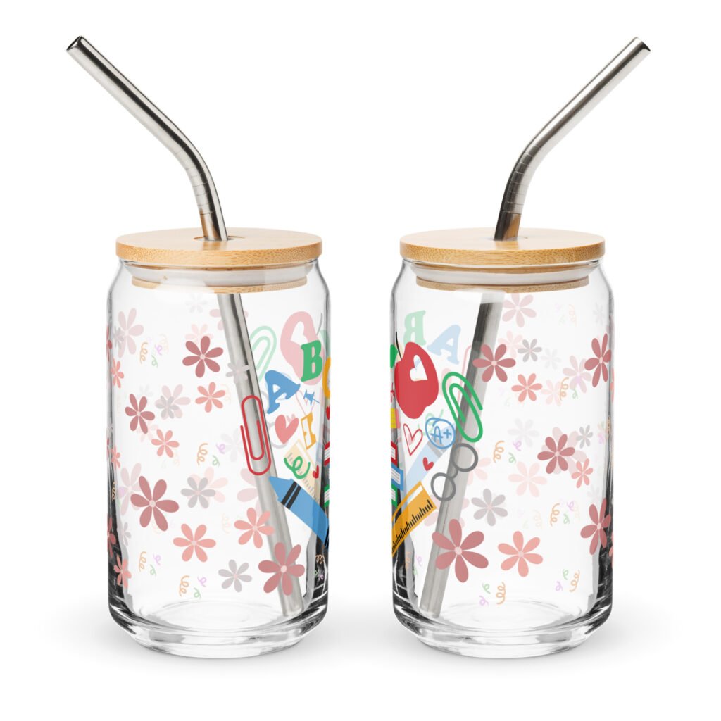 Stylish and Functional: The Can-Shaped Glass with Study Sips Pattern