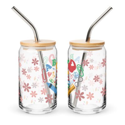 Stylish and Functional: The Can-Shaped Glass with Study Sips Pattern