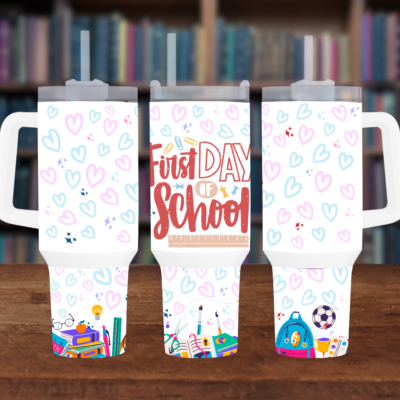 Elevate Your First Day: The 40oz Travel Mug With Handle and Straw
