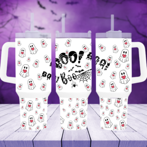 Boo-tiful sips 40oz halloween travel mug with handle