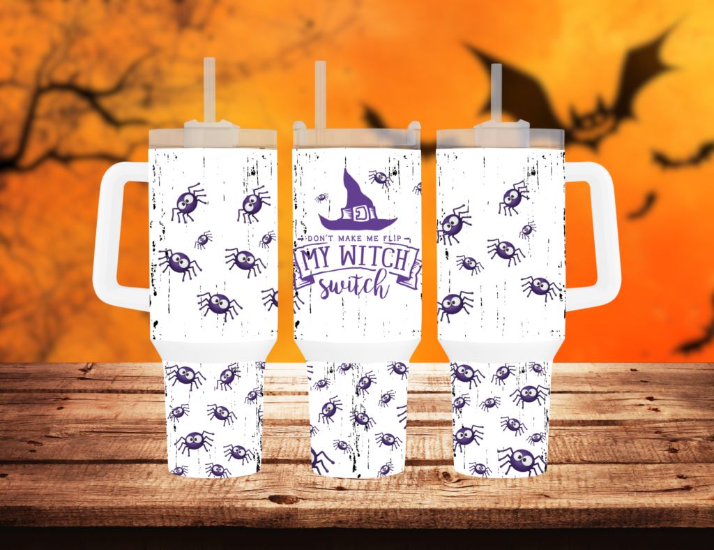 Embrace the Spirit of Halloween with the Bewitched Beverage Holder 40oz Travel Mug