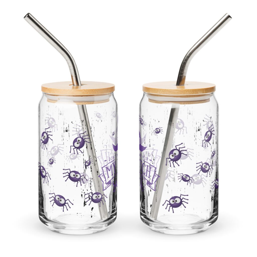 Can-Shaped Glass Cup with Lid 16oz: Sip in Style-Witch’s Brew Halloween