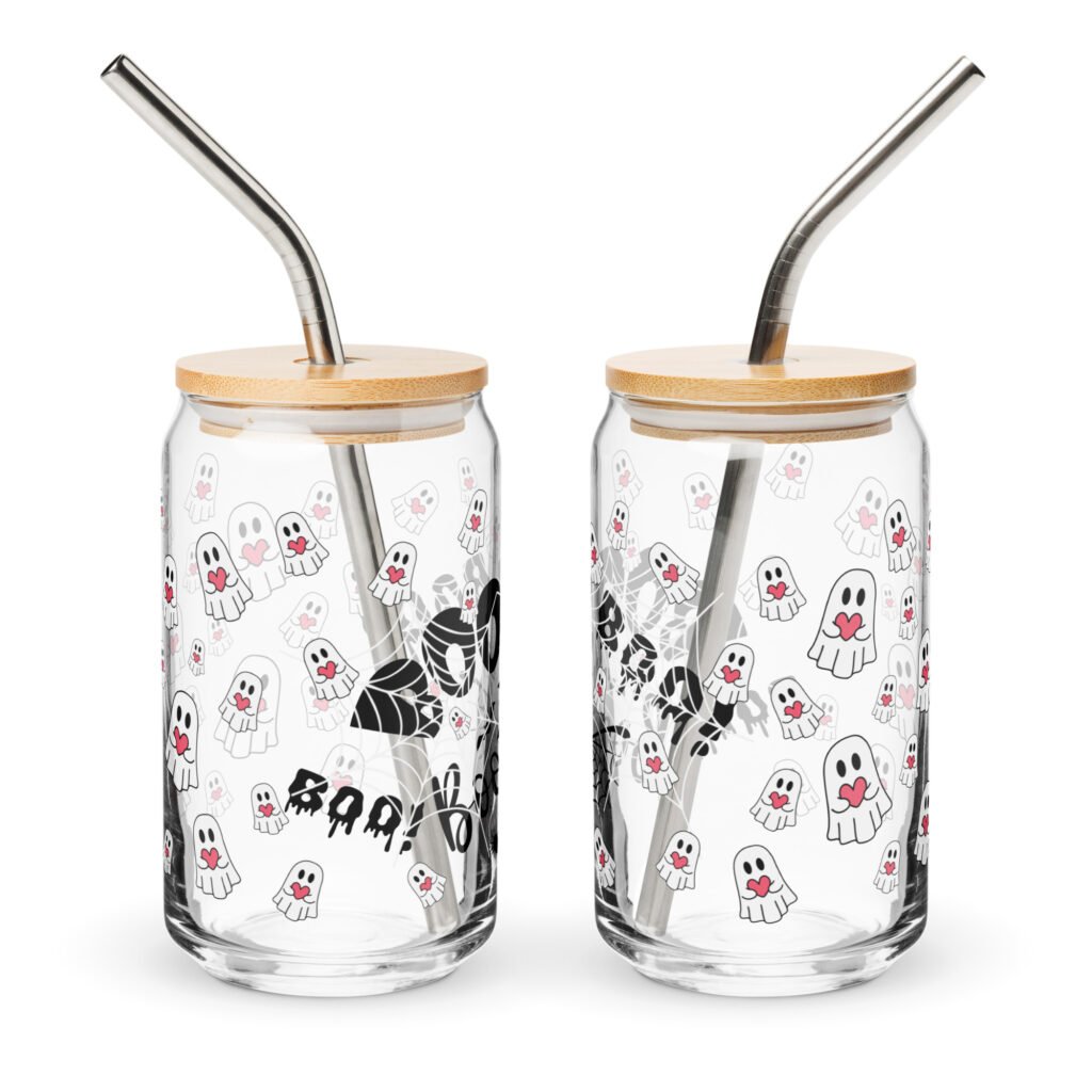 16oz drinking glass-Halloween theme printed glass