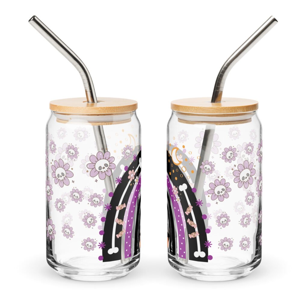 Can shaped glass with lid and straw,16oz – gift glass