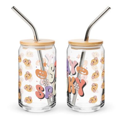 Halloween Printed Can-Shaped Glass-Sinister Sips