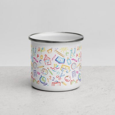 Sip in Style: The Perfect School-Themed Enamel Mug