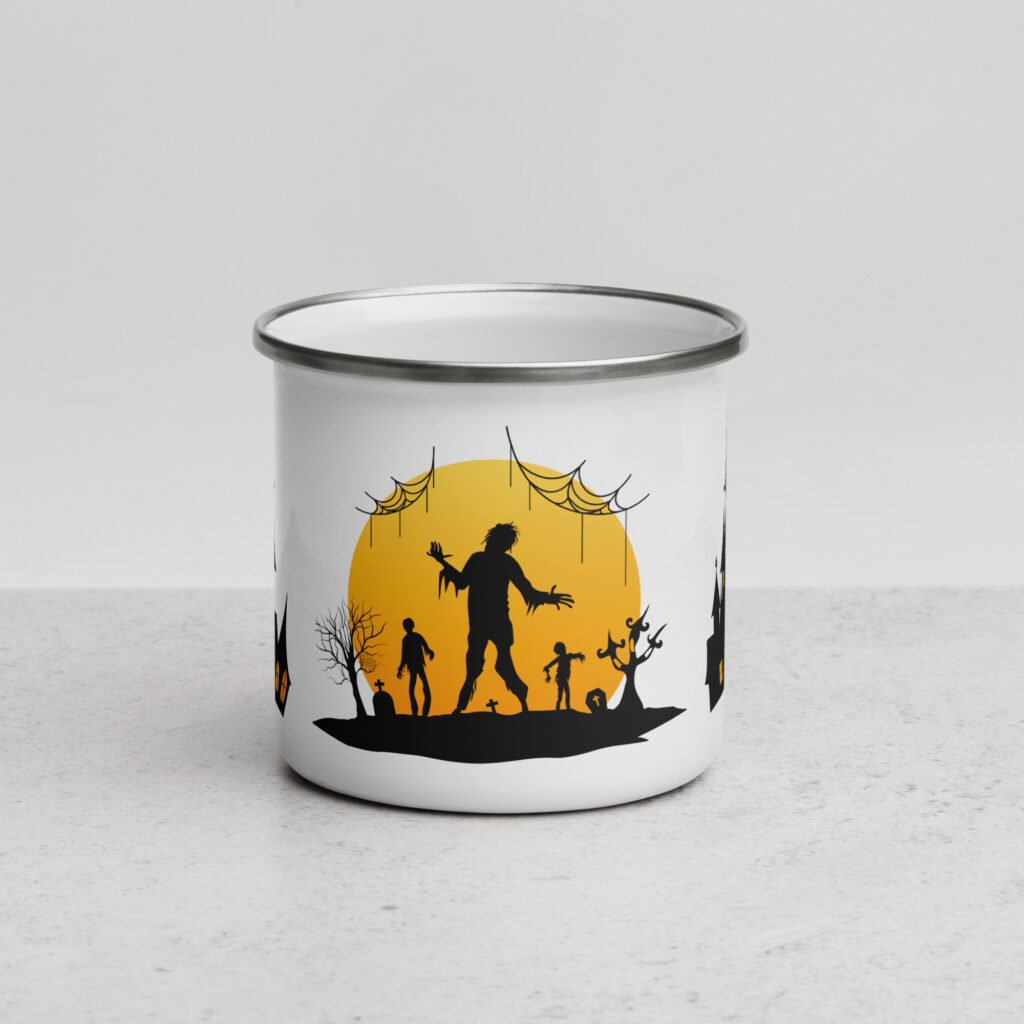 Halloween gift mugs, Zombie Brew 12oz Enamel Mug