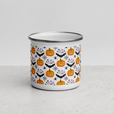 Perfect 12oz Holiday Mug for Fall Vibes, I'm Pumpkin Spice and Scary Nice Enamel Mug