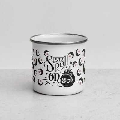 Enchanting Sips: The 'I Put a Spell on You' 12oz Enamel Mug