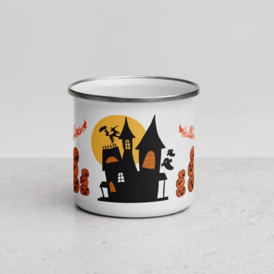 Haunted Hydration: 12oz Halloween Enamel Mug