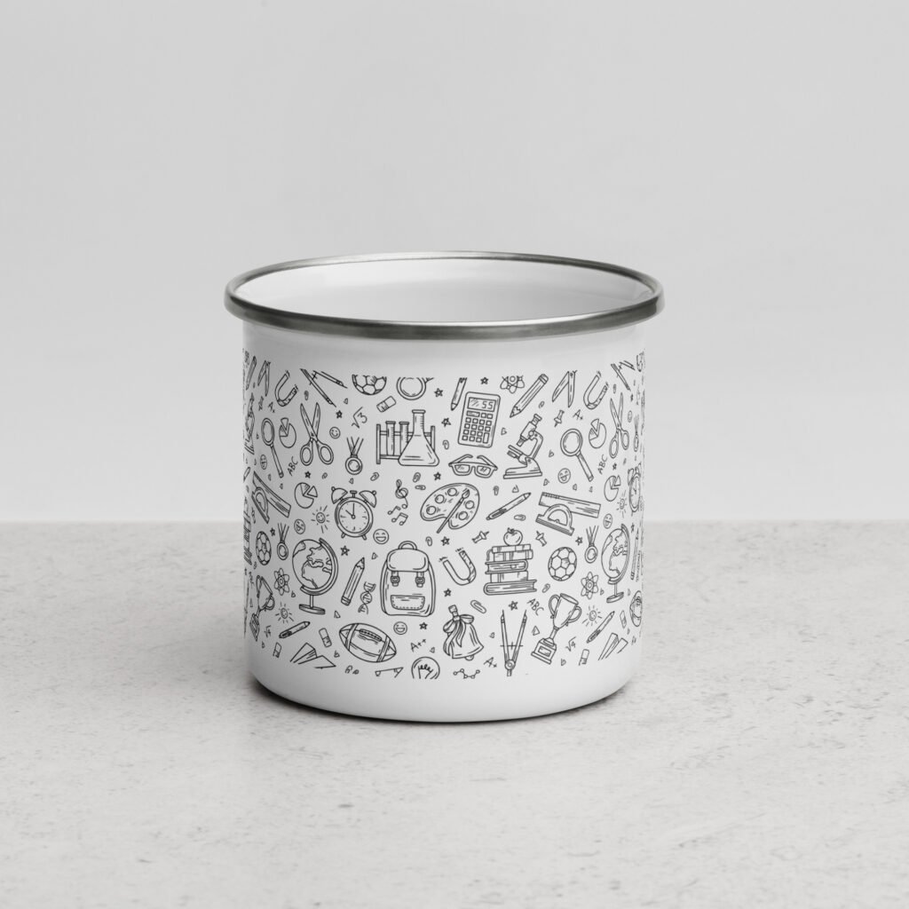 Sip in Style with the 12 oz White Enamel Mug for Students!