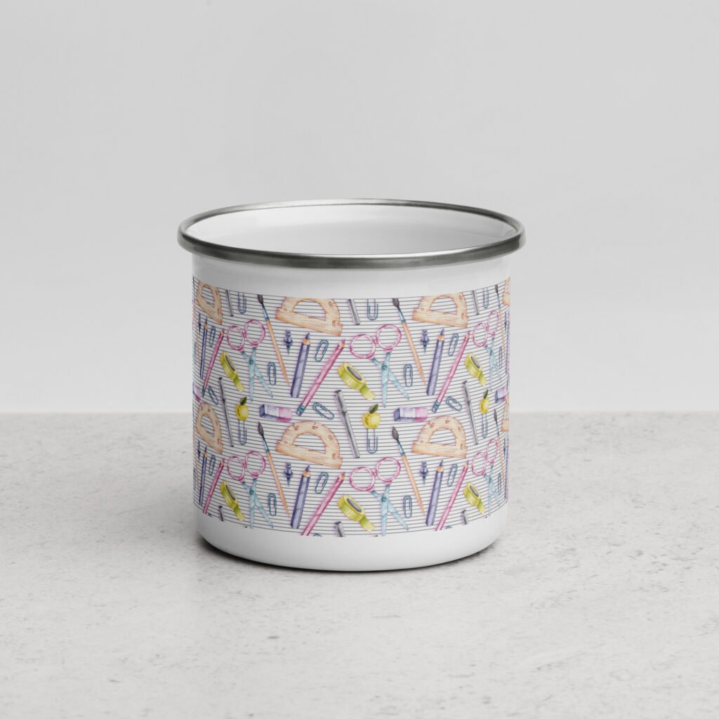 Discover the Perfect Addition to Your Geometry Gear: The Mathematical Icons Enamel Mug