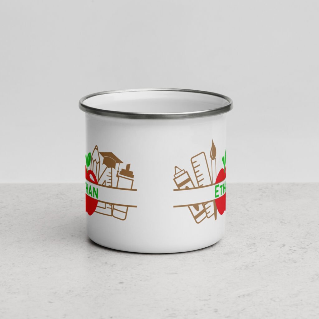 Engraved Elegance: Personalized Name Enamel Mug