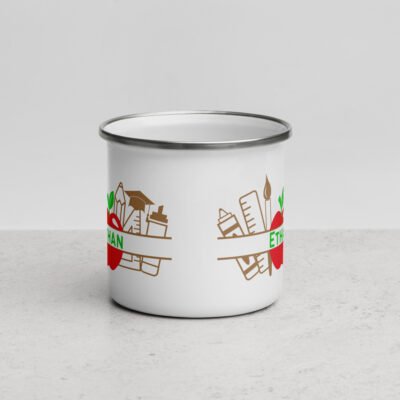 Engraved Elegance: Personalized Name Enamel Mug