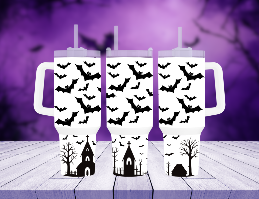 Sip in Style with the Graveyard Guzzle 40oz Travel Mug with handle