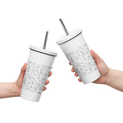 Pencils Down, Drinks Up: Back-to-School Tumbler with Straw