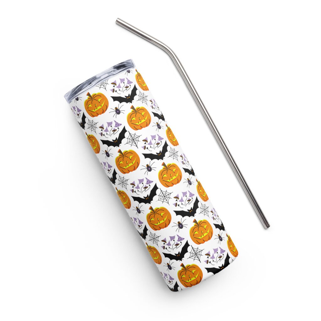 Spooktacular Halloween 20oz Tumbler with Pumpkin Design