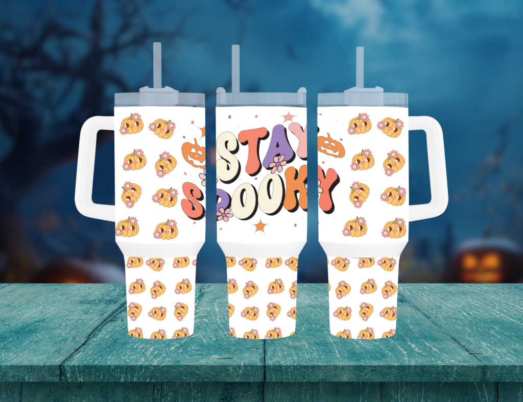 Stay Spooky & Hydrated Halloween with Our 40oz Travel Mug with Handle