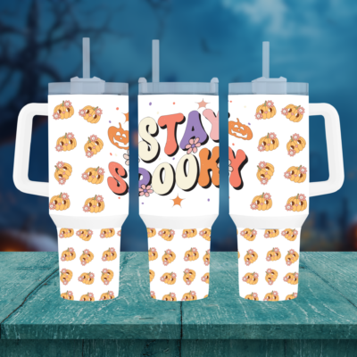 Stay Spooky & Hydrated Halloween with Our 40oz Travel Mug with Handle
