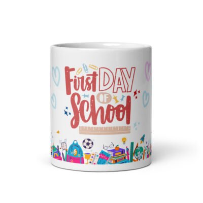 White Glossy Coffee Cup-Kickstart School: Charming Classroom 11oz Mug